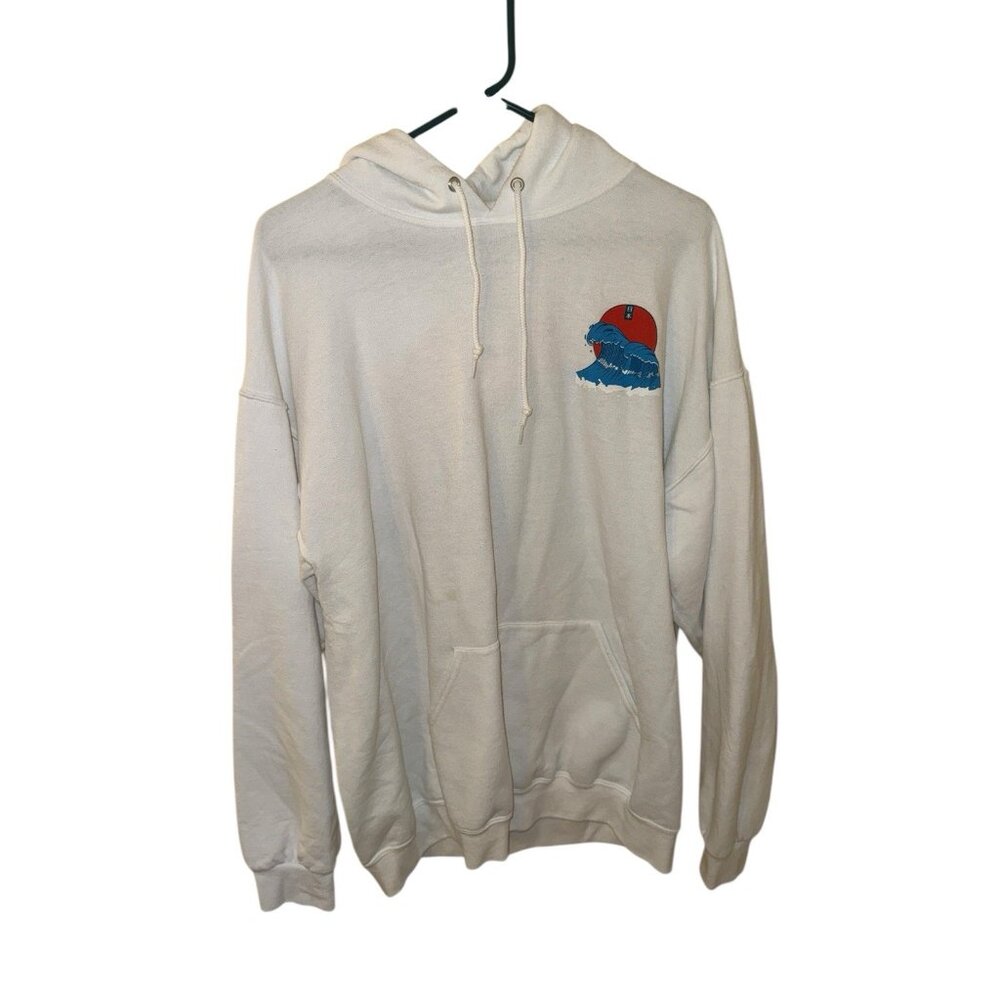 Men's Artist Union Tokyo Ocean Wave Graphic  Hoodie XL Pullover Kangaroo Pockets - Picture 2 of 8